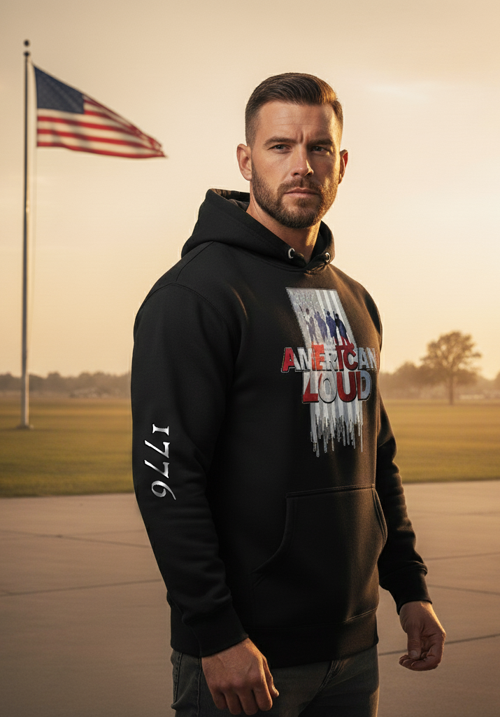 American Loud Soldiers Flag Hoodie |  Avowed. Proud. Loud. Collection